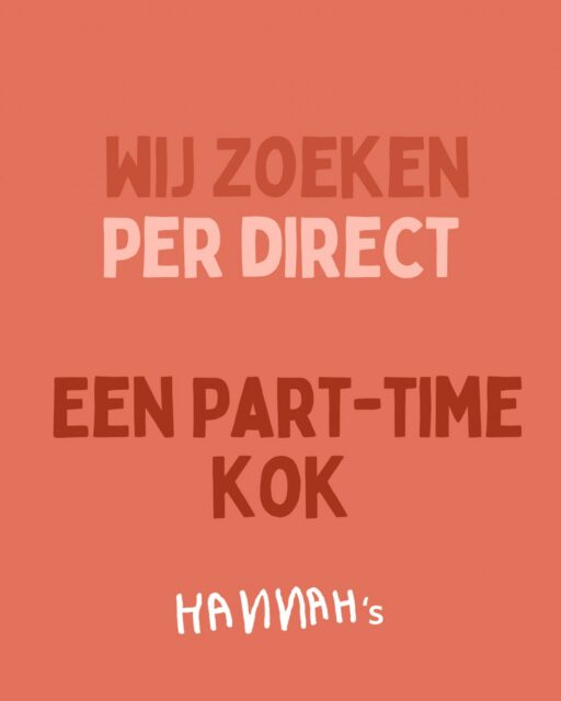 🍳 Zelfstandig Werkend Kok gezocht! 👨‍🍳👩‍🍳

Ben jij een kok die energie krijgt van afwisseling, samenwerken én lekker koken? Dan zoeken wij jou! 💛

Vanaf augustus hebben wij plek voor een parttime zelfstandig werkend kok bij Hannah’s.

🌟 Wat we zoeken:
– Een enthousiaste kok met passie voor het vak
– Iemand die zelfstandig kan werken, maar ook graag samenwerkt
– Beschikbaar doordeweeks én in het weekend
– Flexibel, stressbestendig en klaar voor een dynamische werkdag

🤝 Wat je krijgt:
– Een afwisselende functie: geen dag is hetzelfde
– Een fijne combinatie van zelfstandig werken en begeleiding
– Een gezellig en hecht team
– Een werkplek waar je jezelf kunt ontwikkelen én waar hard werken en plezier samenkomen

Bij Hannah’s is het nooit saai. We werken hard, lachen veel en zorgen samen voor de beste ervaring voor onze gasten.

💛 Join the Hannah’s family!

Interesse? Stuur ons een DM of mail naar info@hannahs.nl 📩

Samen maken we er iets moois van. Zien we je snel? 💛

#vacature #zelfstandigwerkendkok #horeca #kokgezocht